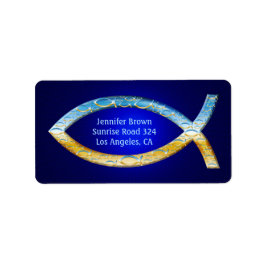 Snyggt Christian Fish |  din tro Adressetikett