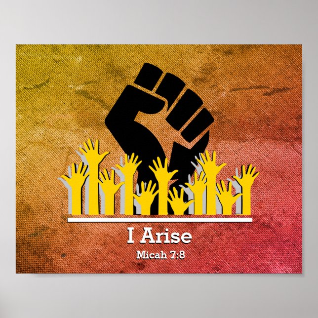 Snyggt Christian I ARISE Micah 7:8 Motivering Poster (Framsidan)
