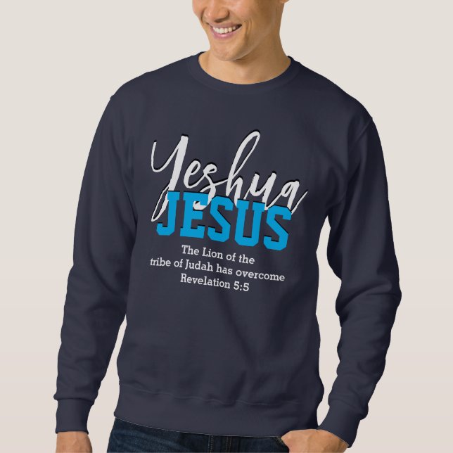 Snyggt Christian YESHUA JESUS Lång Ärmad Tröja (Framsida)