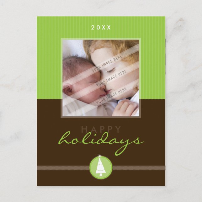 SNYGGT CHRISTMAS POSTCARD: strippstitut 6P Helg Vykort (Framsida)