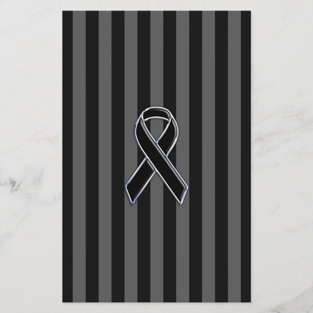 Snyggt Chrome Black Ribbon Awareness Flygblad (Framsidan)