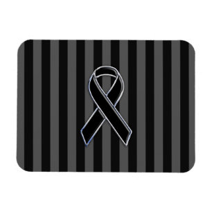 Snyggt Chrome Black Ribbon Awareness Magnet