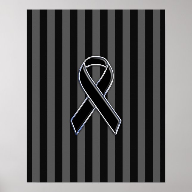 Snyggt Chrome Black Ribbon Awareness Poster (Framsidan)