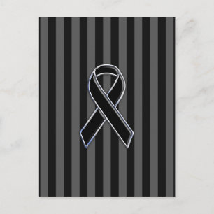 Snyggt Chrome Black Ribbon Awareness Vykort