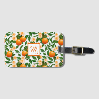 Snyggt Citrus Blommar Monogrammed Bagagebricka