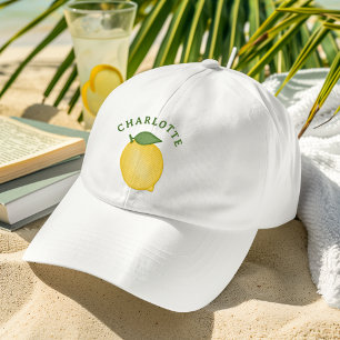 Snyggt Citrus Lemon Gult Summer Monogram Keps