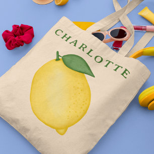 Snyggt Citrus Lemon Gult Summer Tote Bag Tygkasse