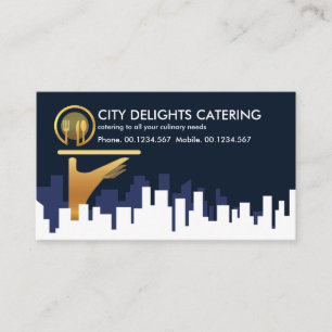 Snyggt City Skyline Food Lastbil Cuisine Visitkort