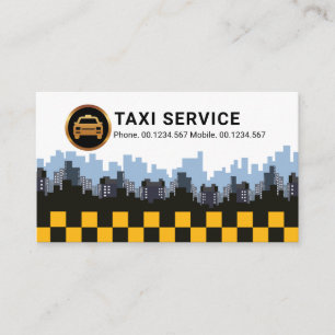 Snyggt City Skyline Gult Taxi Check Boxes (kontrol Visitkort