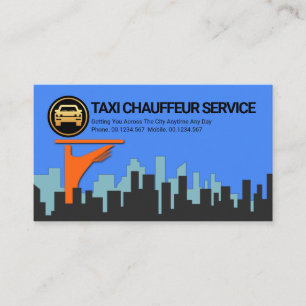 Snyggt Cityscape Taxi Chauffeur Transport Visitkort