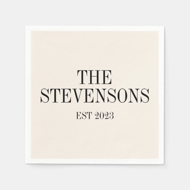 Snyggt Classic Family Efternamn - startdatum - Elf Pappersservett (Framsidan)