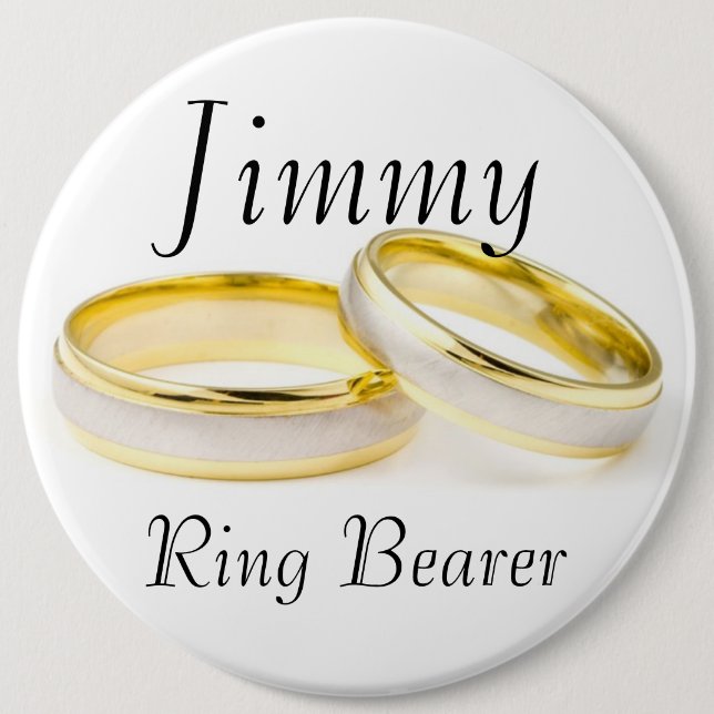 Snyggt Classy Ring Bearer Golden Ringar Bröllop Knapp (Framsida)
