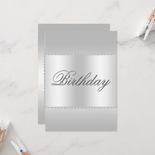 Snyggt Classy Silver & Gems Birthday Inbjudningar