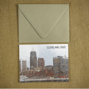 Snyggt Cleveland Ohio Skyline View Vykort