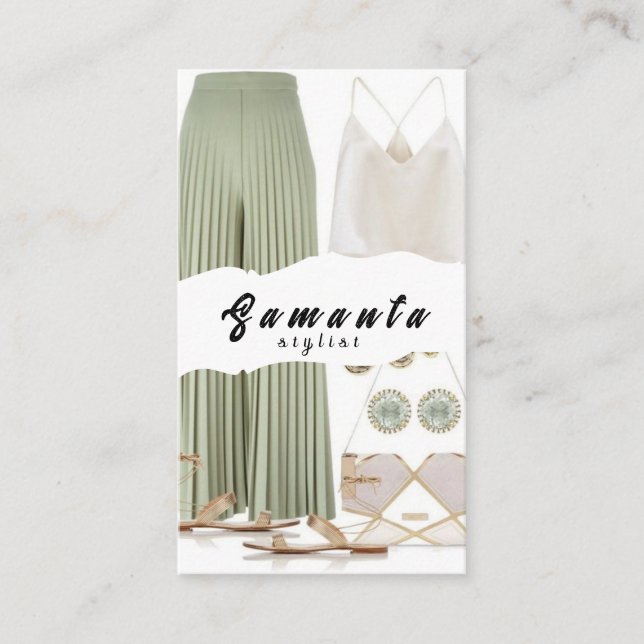 Snyggt Clothes Stylist _ Stil Visitkort (Framsida)