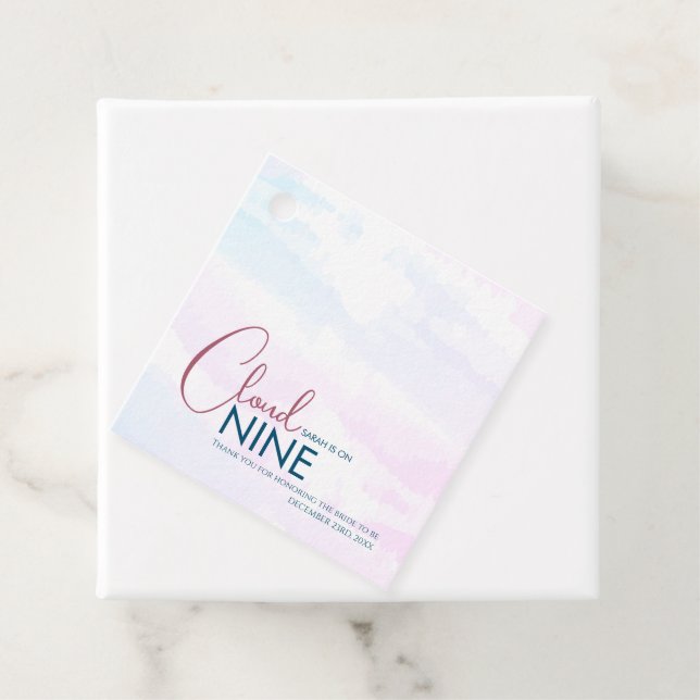 Snyggt Cloud Nine Blue Möhippa Tack Gåvor Etiketter (På plats)