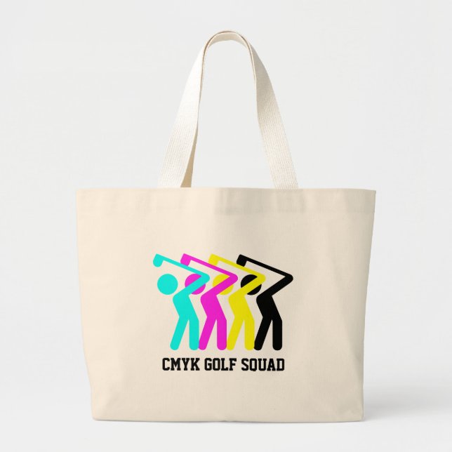 Snyggt CMYK Golfer Jumbo Tygkasse (Framsidan)