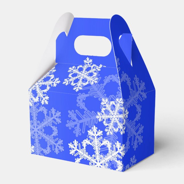 Snyggt Cobalt Blue Snöflingor Modern jul Presentaskar (Framsidan Sidan)