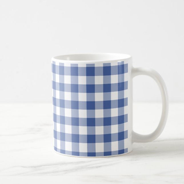 Snyggt Coffee Mugg, Mörk BlueCheck Gingham Kaffemugg (Höger)