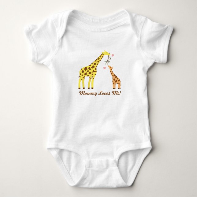Snyggt Colorful Giraffe Mamma och Baby Tee Shirt (Framsida)