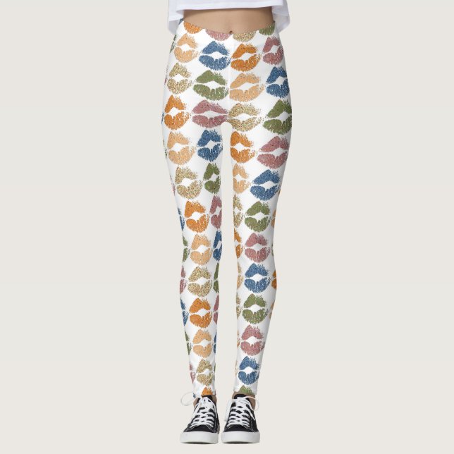 Snyggt Colorful Läppar Leggings (Framsida)