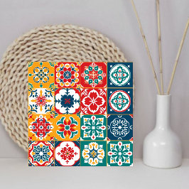 Snyggt Colorful Mönster Mexican Papel Picado Home Kakelplatta
