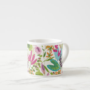 Snyggt Colorful Summer Tropical Blommönster Espressomugg