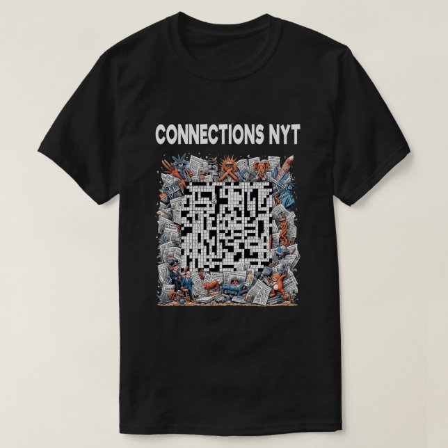 Snyggt Connections NYT Design Black T Shirt (Design framsida)