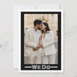 Snyggt Contemporary Black & White Bröllop Inbjudningar