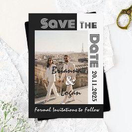 Snyggt Contemporary Svartvitt Spara datum Spara Datumet