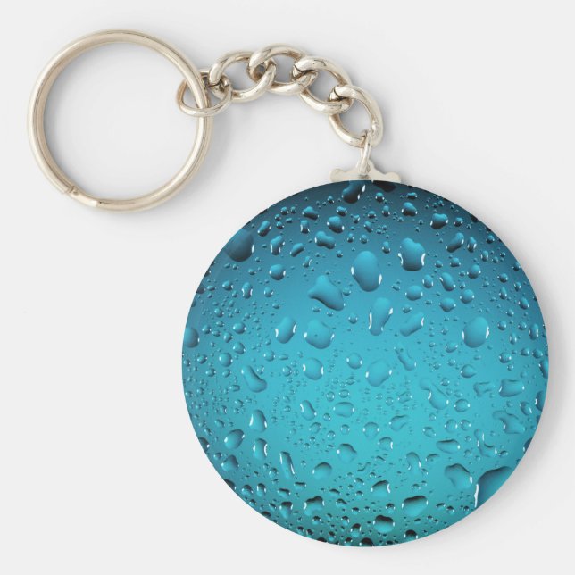 Snyggt Coola Blue vatten droppar Keychain (blått) Nyckelring (Framsidan)