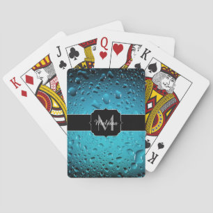 Snyggt Coola Blue vatten droppar Monogram Spel Kort