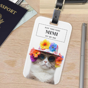 Snyggt Coola Cat Blommigt Glass Pet Tassar Bagagebricka