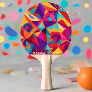 Snyggt Coola Färgfull geometrisk Abstrakt Mönster Pingisracket