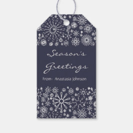 Snyggt Coola Festive Snowflake Swirls Mönster Presentetikett