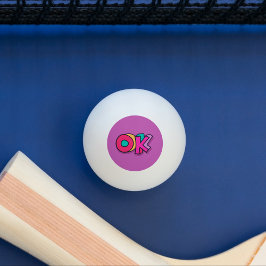 Snyggt Coola "OK" Bold Färg Lila Sports Pingisboll