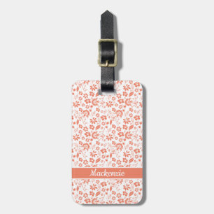 Snyggt Coral Peach Tropical Vår blommor Bagagebricka