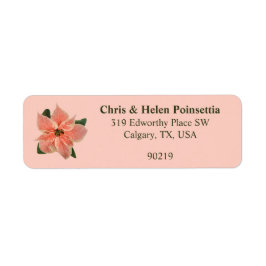Snyggt Coral Poinsettia Rosa Address Label Returadress Etikett