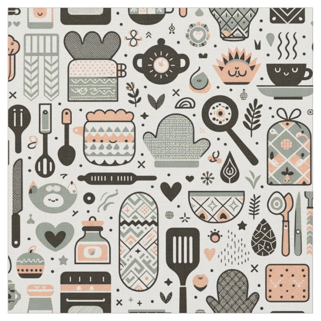 Snyggt Crawing Fabric - Modern kulturdesign Tyg (Närbild)