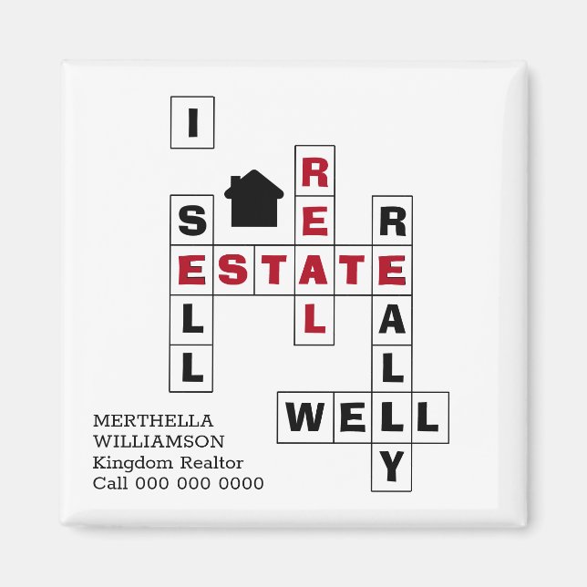 Snyggt Crossword I SELL REAL GODS Magnet (Framsidan)