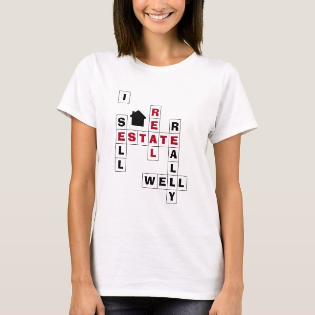Snyggt Crossword I SELL REAL GODS T Shirt (Framsida)