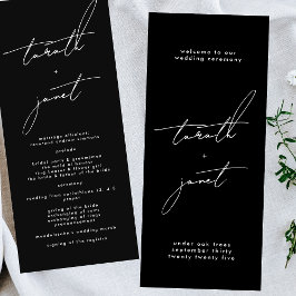 Snyggt Custom Names Bröllop Ceremony Program