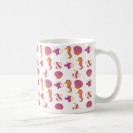 Snyggt Cute Colororage Sea Life Underwater Mönster Kaffemugg