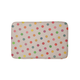 Snyggt Cute Modern Taupe flerfärgat Polka dots Badrumsmatta