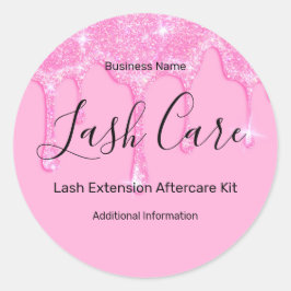 Snyggt Cute Rosa Drives Lash Aftercare Kit Label Runt Klistermärke