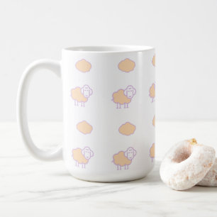 Snyggt Cute Rosa Sheet with Clouds Mönster Kaffemugg