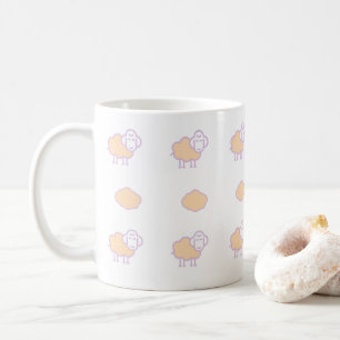 Snyggt Cute Rosa Sheet with Clouds Mönster Kaffemugg
