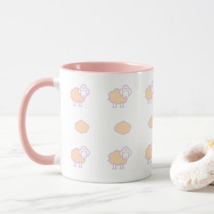 Snyggt Cute Rosa Sheet with Clouds Mönster Mugg