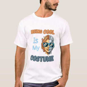 Snyggt Cyborg-kostym Retro Halloween-konst T Shirt