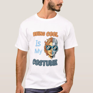 Snyggt Cyborg-kostym Retro Halloween-konst T Shirt